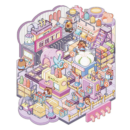 [Teddy Factory] Isometric Miniature Scene Stickers - Cozy Sticker Room