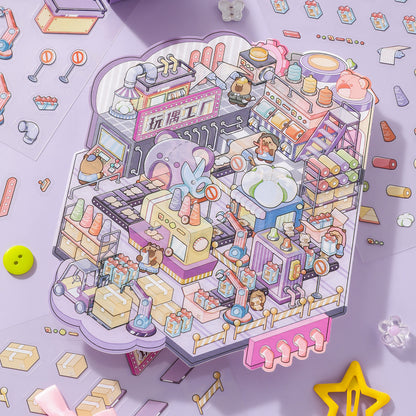 [Teddy Factory] Isometric Miniature Scene Stickers - Cozy Sticker Room