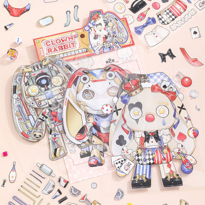 [Clown Rabbit] 3-Layer Clockwork XL Scene Stickers