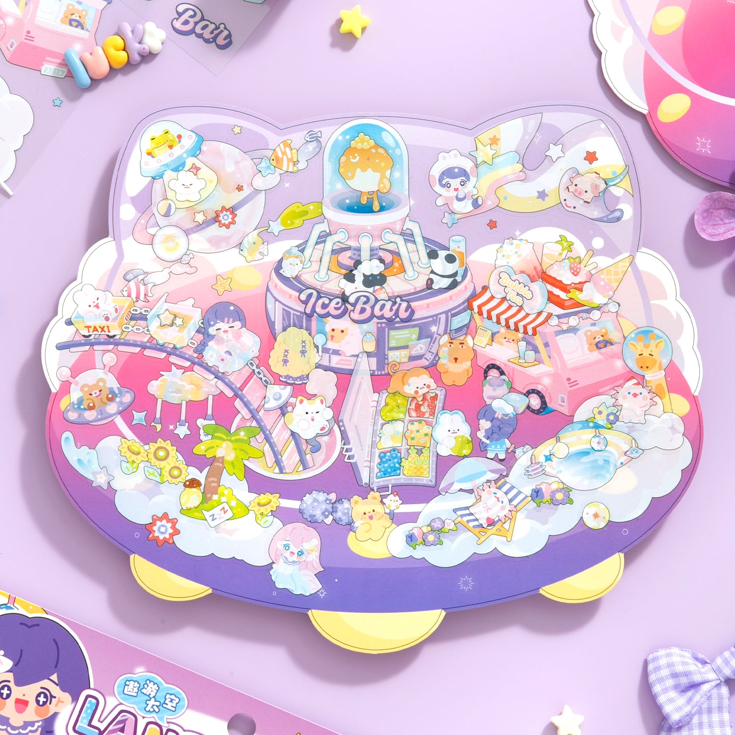 [Space Travel] XL Series Isometric Scene Stickers - Cozy Sticker Room