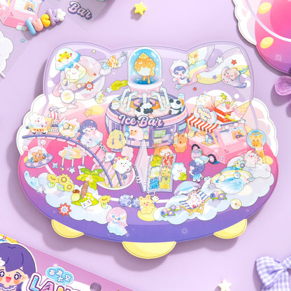 [Space Travel] XL Series Isometric Scene Stickers - Cozy Sticker Room