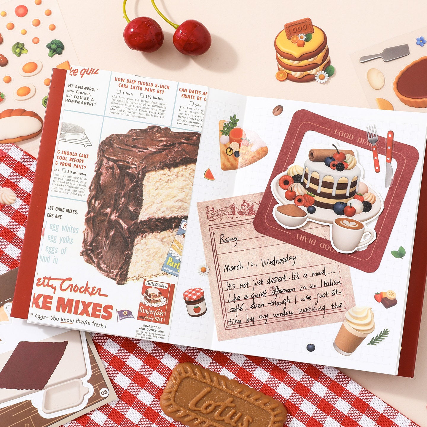 Mini Food Series - 8-in-1 Pocket Scene Sticker Book [Choose from 4 themes]