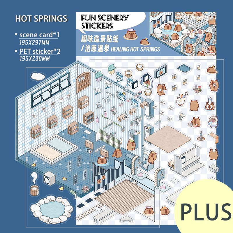 [Hot Spring] XL Series Isometric Scene Stickers