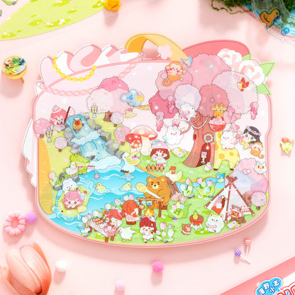 [Wildfield Chronicles] XL Series Isometric Scene Stickers - Cozy Sticker Room