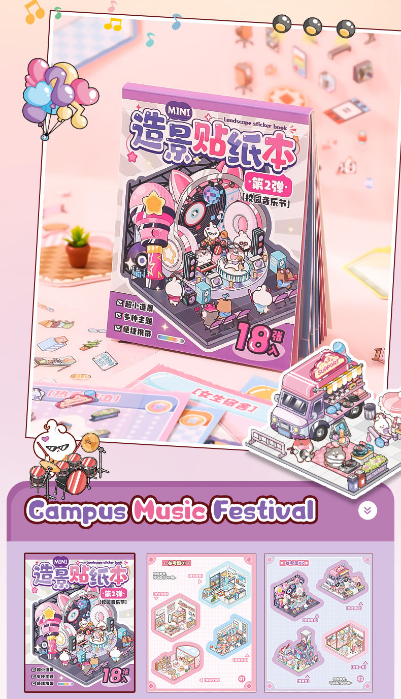 8-in-1 Pocket Scene Sticker Book [Choose from 4 themes]