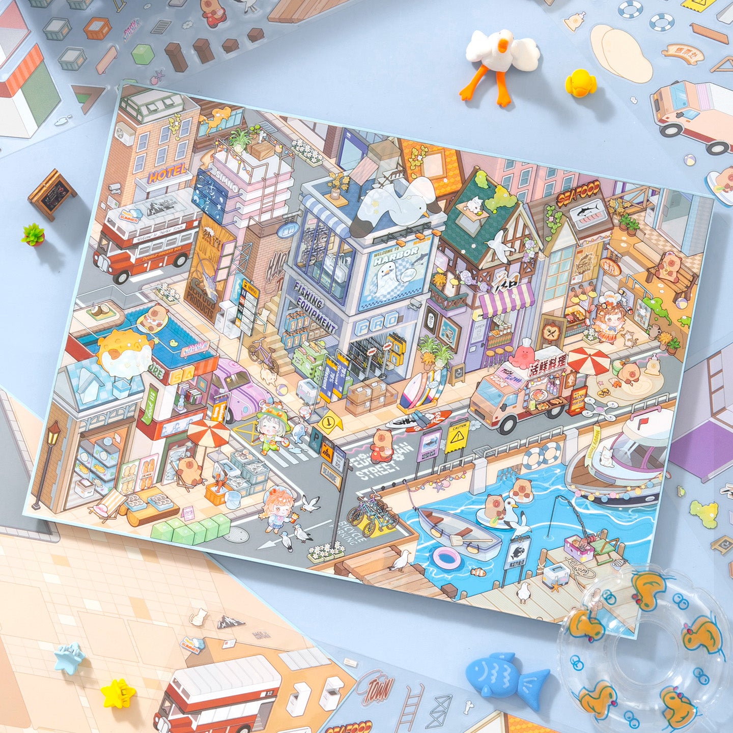 [Harbour Town] XL Series Isometric Scene Stickers