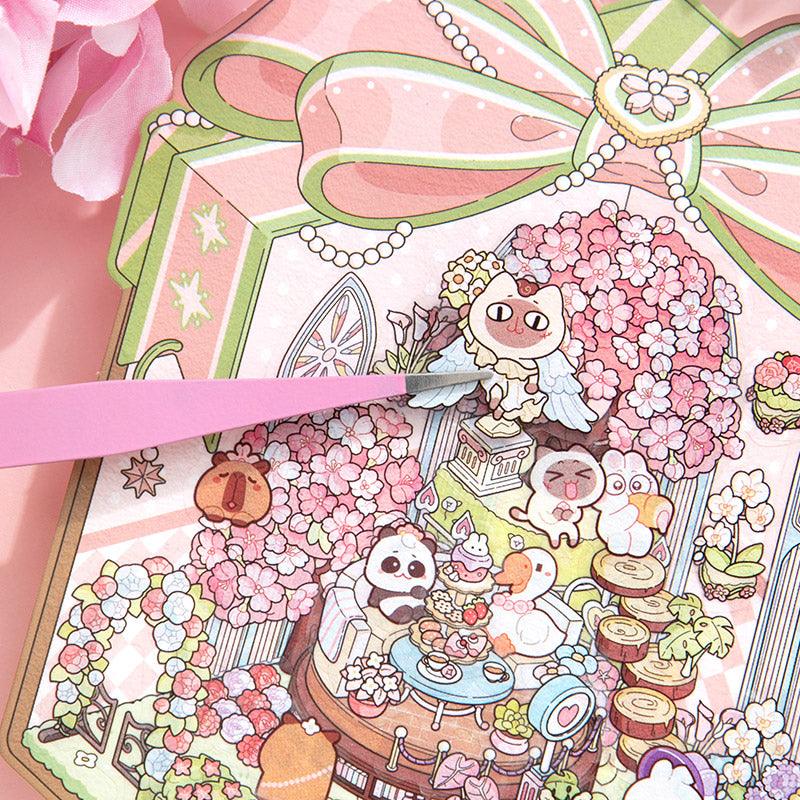 [Flower Gift Box] Isometric Miniature Scene Stickers - Cozy Sticker Room