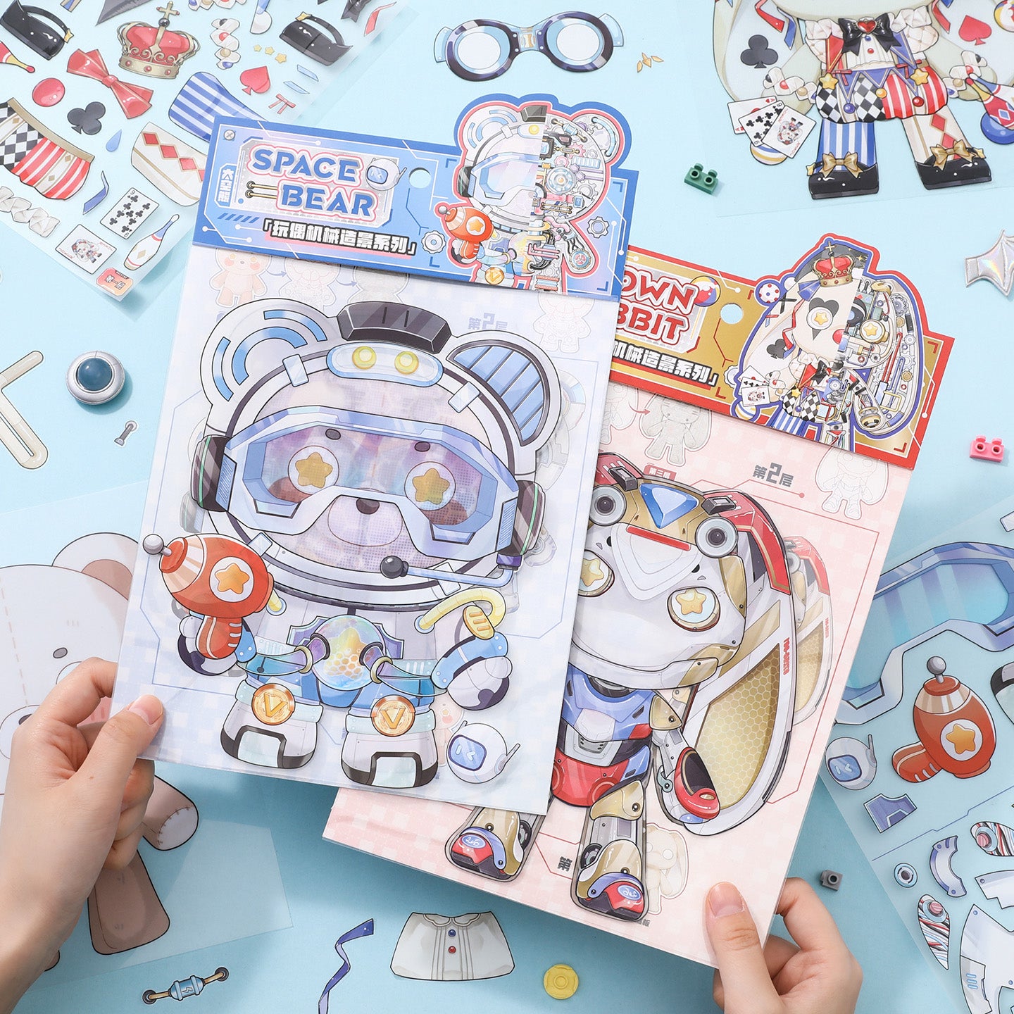 [Space Bear] 3-Layer Clockwork XL Scene Stickers