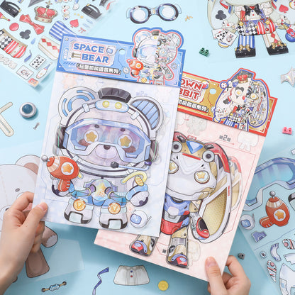 [Space Bear] 3-Layer Clockwork XL Scene Stickers