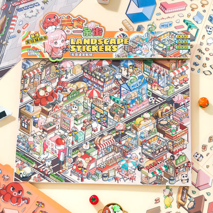 [Street Food Alley] XL Series Isometric Scene Stickers