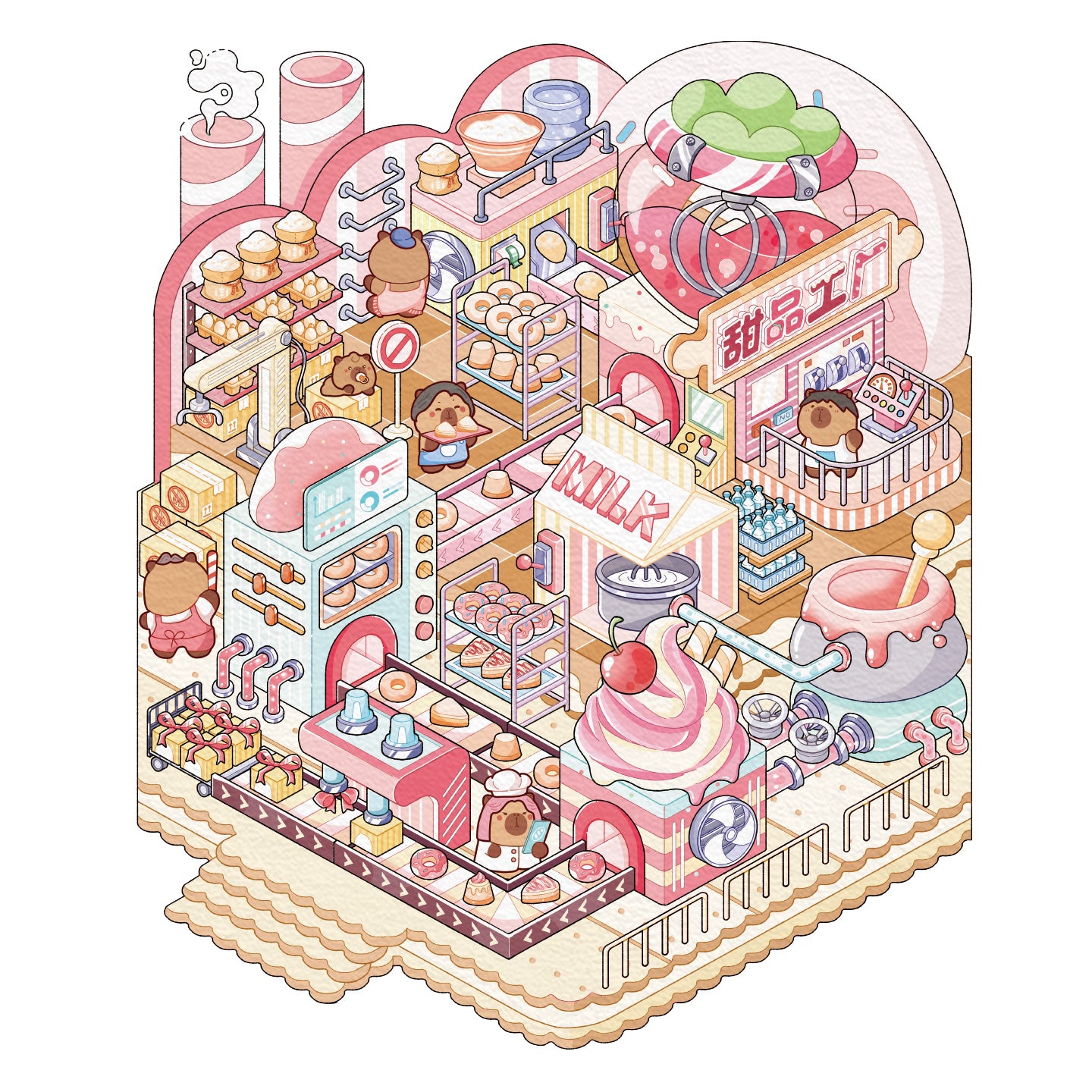 [Bakery Factory] Isometric Miniature Scene Stickers - Cozy Sticker Room