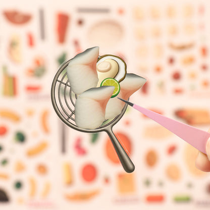 Mini Food Series - 8-in-1 Pocket Scene Sticker Book [Choose from 4 themes]