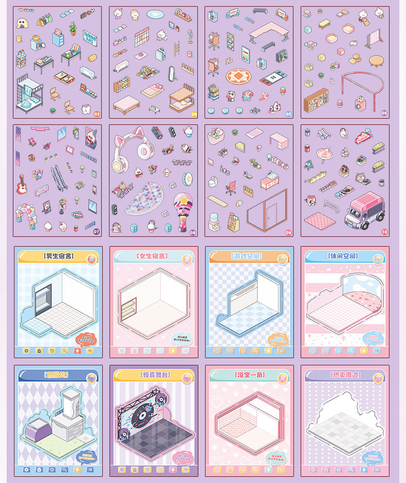 8-in-1 Pocket Scene Sticker Book [Choose from 4 themes]