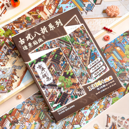 [Ancient Street Market] XXL Accordion Scene Stickers