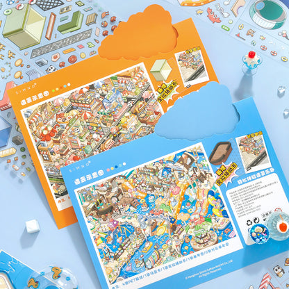 [Water Park] XL Series Isometric Scene Stickers