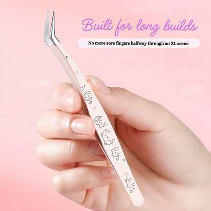 Long-Tip Angled Precision Craft Tweezers