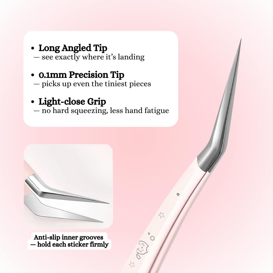 Long-Tip Angled Precision Craft Tweezers