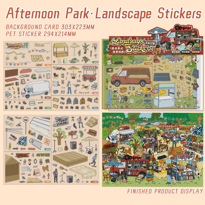 [Retro Park Market] XL Series Isometric Scene Stickers