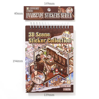 [Vintage House] 15-in-1 Isometric Scene Sticker Book